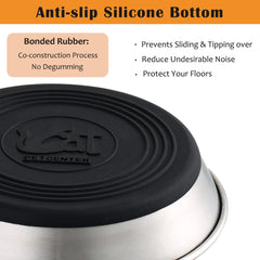 WROSWT cat bowls with non-slip silicone bottom prevent spills and protect floors.