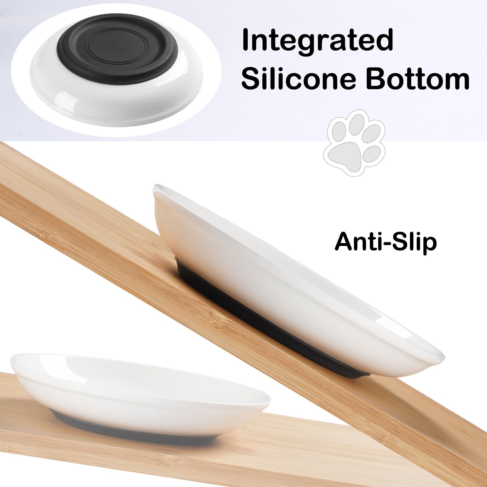 WROSWT ceramic cat bowl, high-fired and lead-free for safe feeding