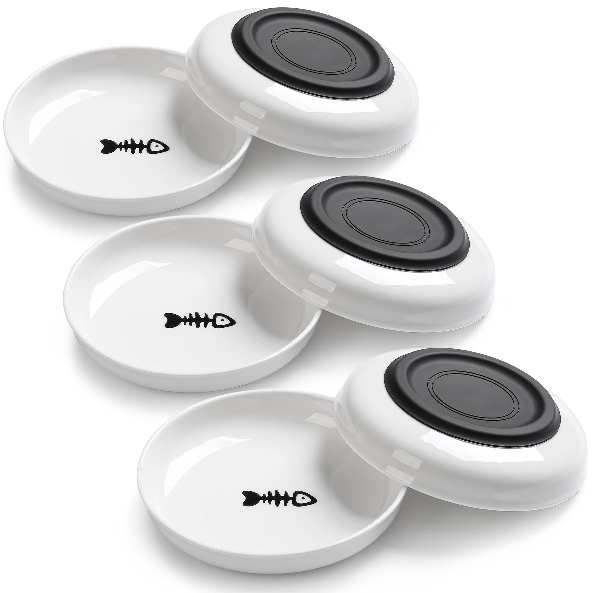 WROSWT No Spill Cat Bowls base anti-slip keeps bowls steady during meals on smooth floors.