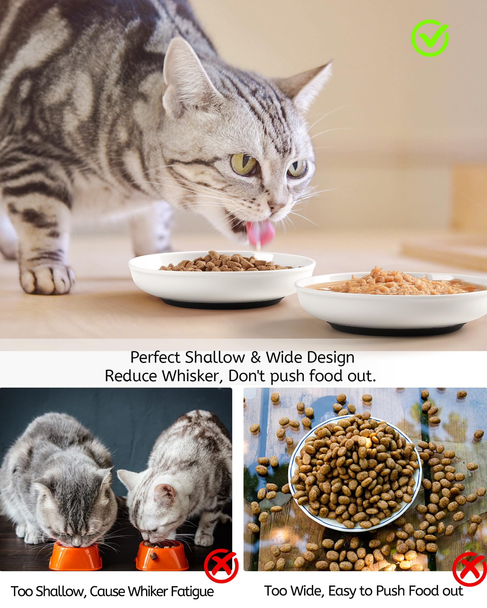 WROSWT No Spill Cat Bowls ideal for indoor cats and small pets.