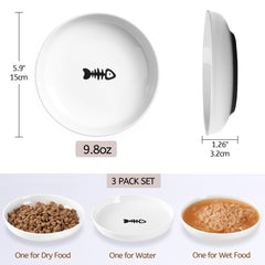 WROSWT No Spill Cat Bowls wide shallow design minimizes whisker contact during meals.