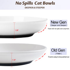 WROSWT No Spill Cat Bowls wide shallow design supports whisker-friendly meals.