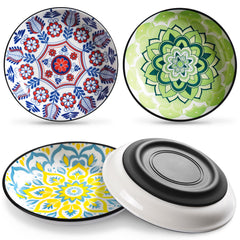 WROSWT non-slip ceramic cat bowl with silicone base stabilizes meals and protects floors.