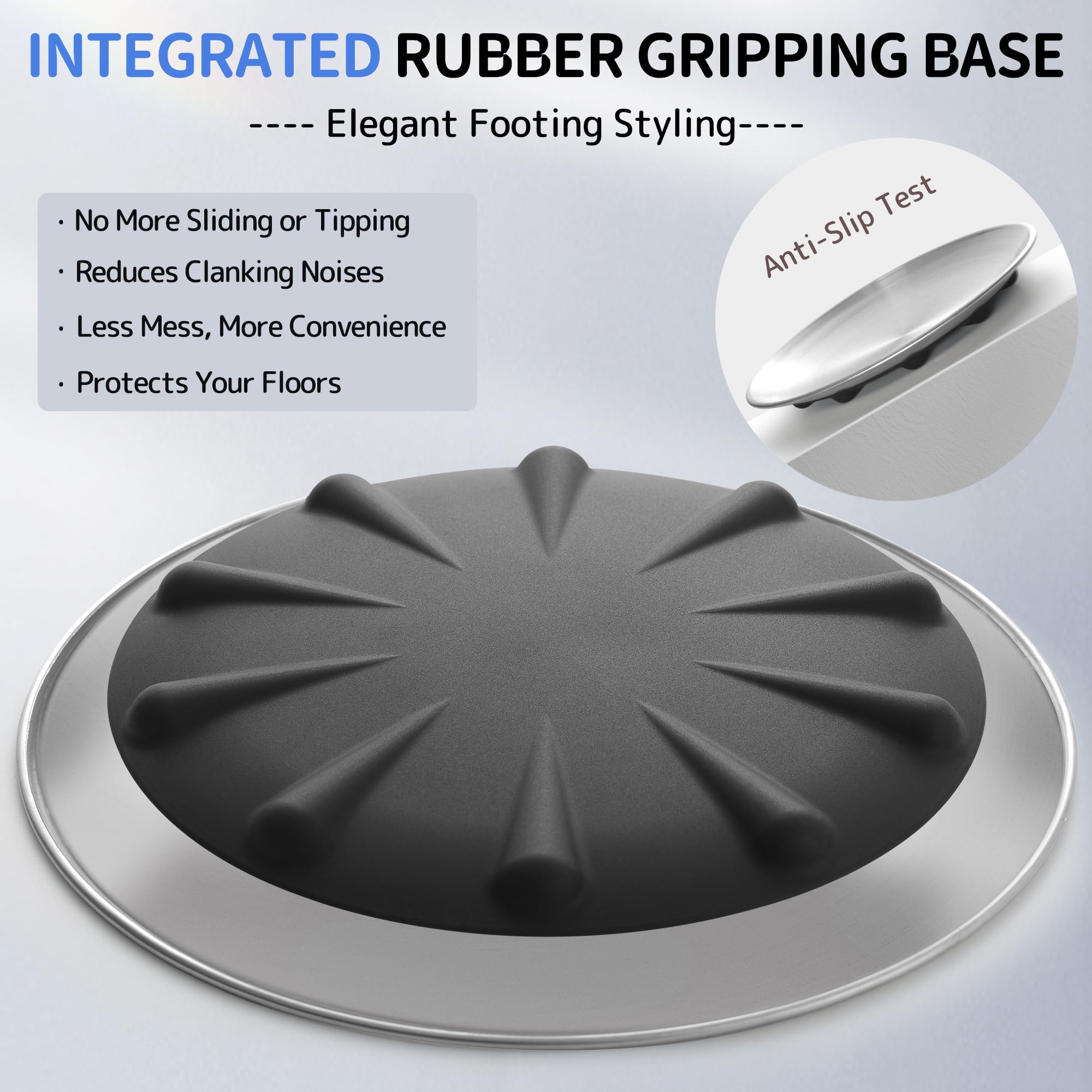 WROSWT stainless steel bowls close-up, rust-resistant and food-grade