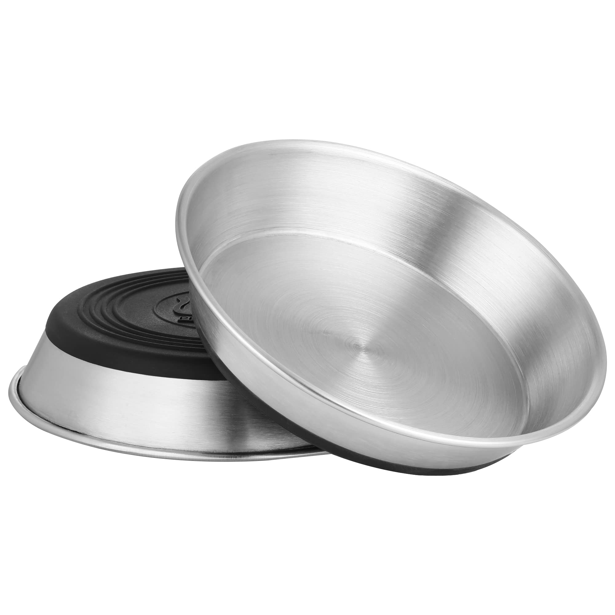 WROSWT stainless steel cat bowls with wide shallow design promote whisker-friendly feeding.