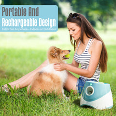 WRTZ ball launcher shows indoor outdoor use for versatile training sessions.