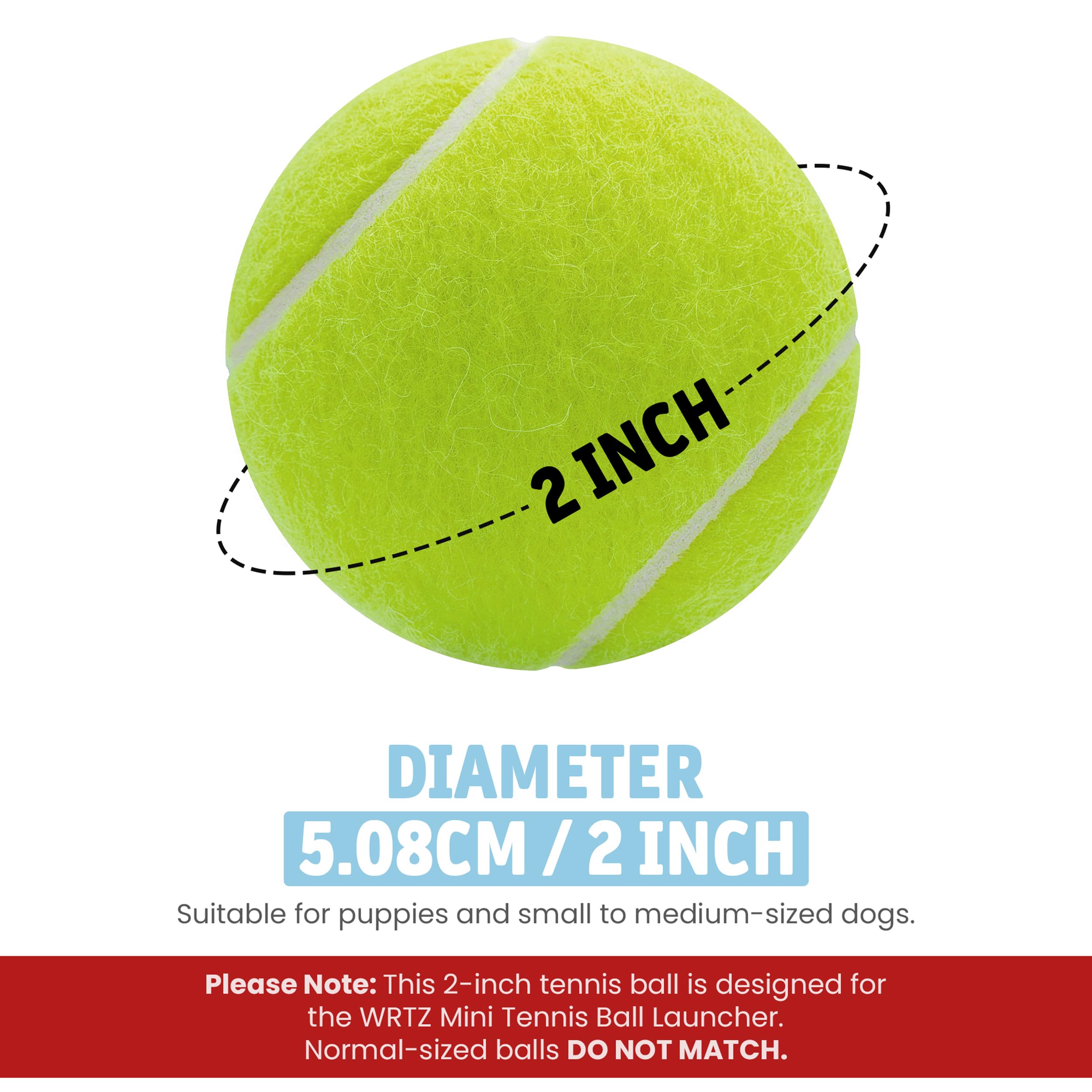 WRTZ small-dog fetch toys bounce to stimulate activity and exercise.