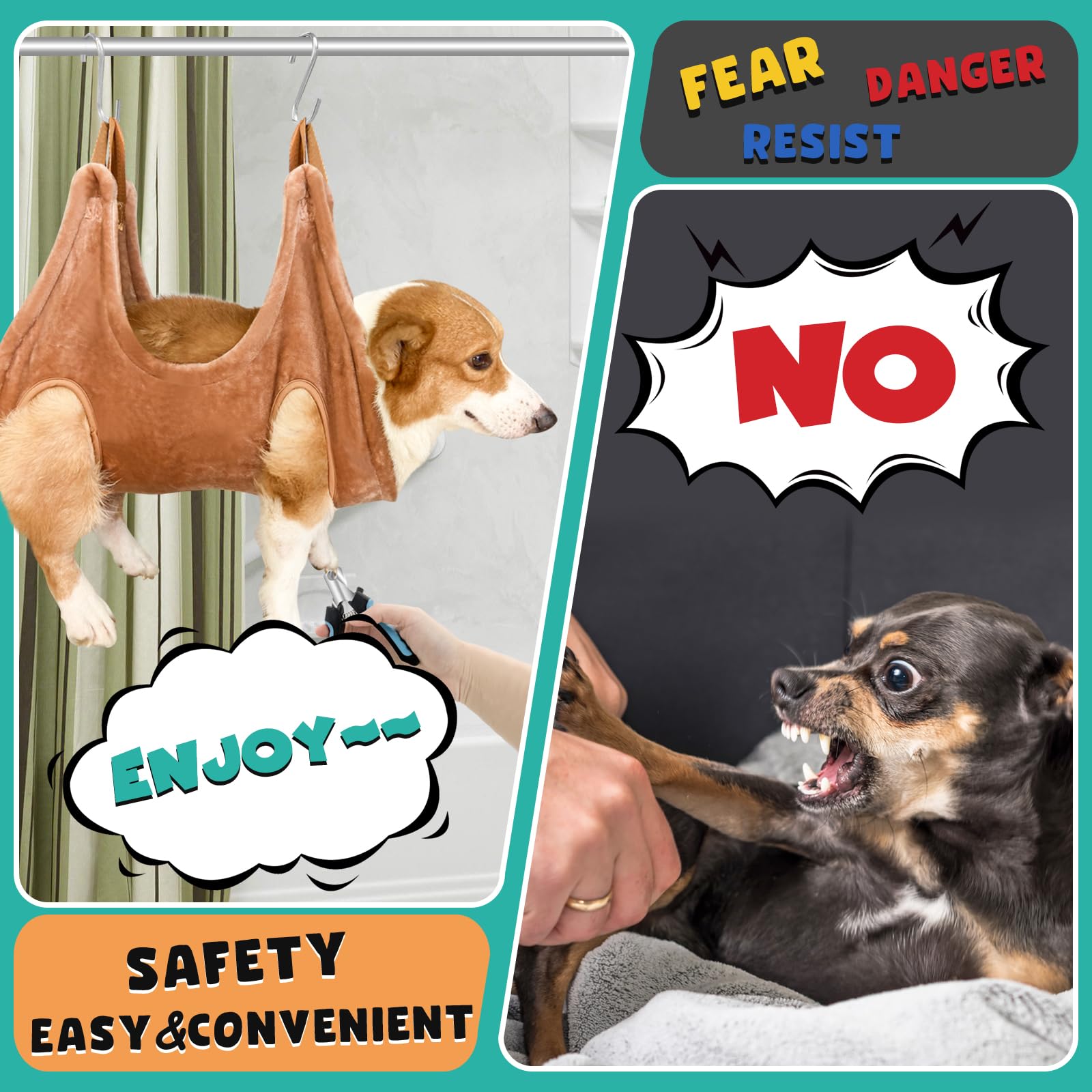 WSCXSC dog grooming harness coffee secure restraint for grooming