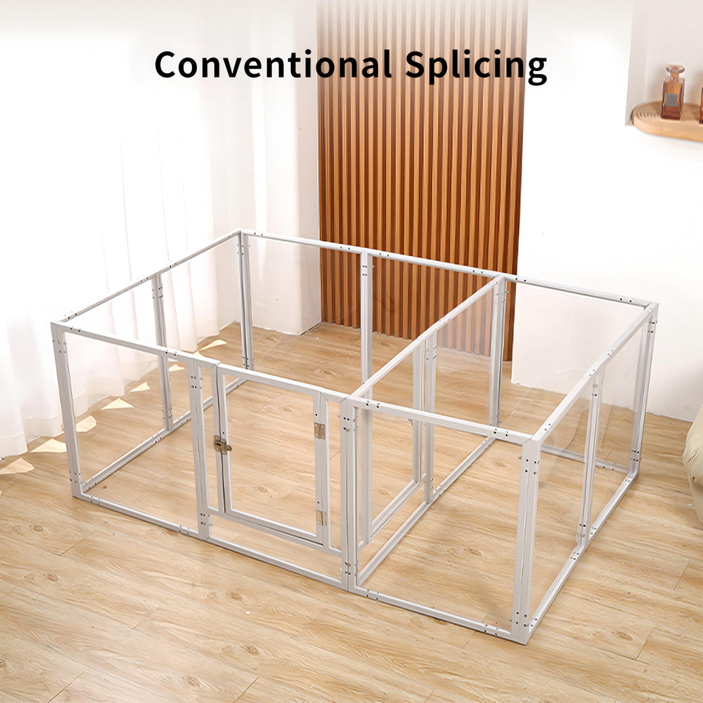 WSHPY easy-care enclosure minimizes odor and clutter compared to fabric pens.