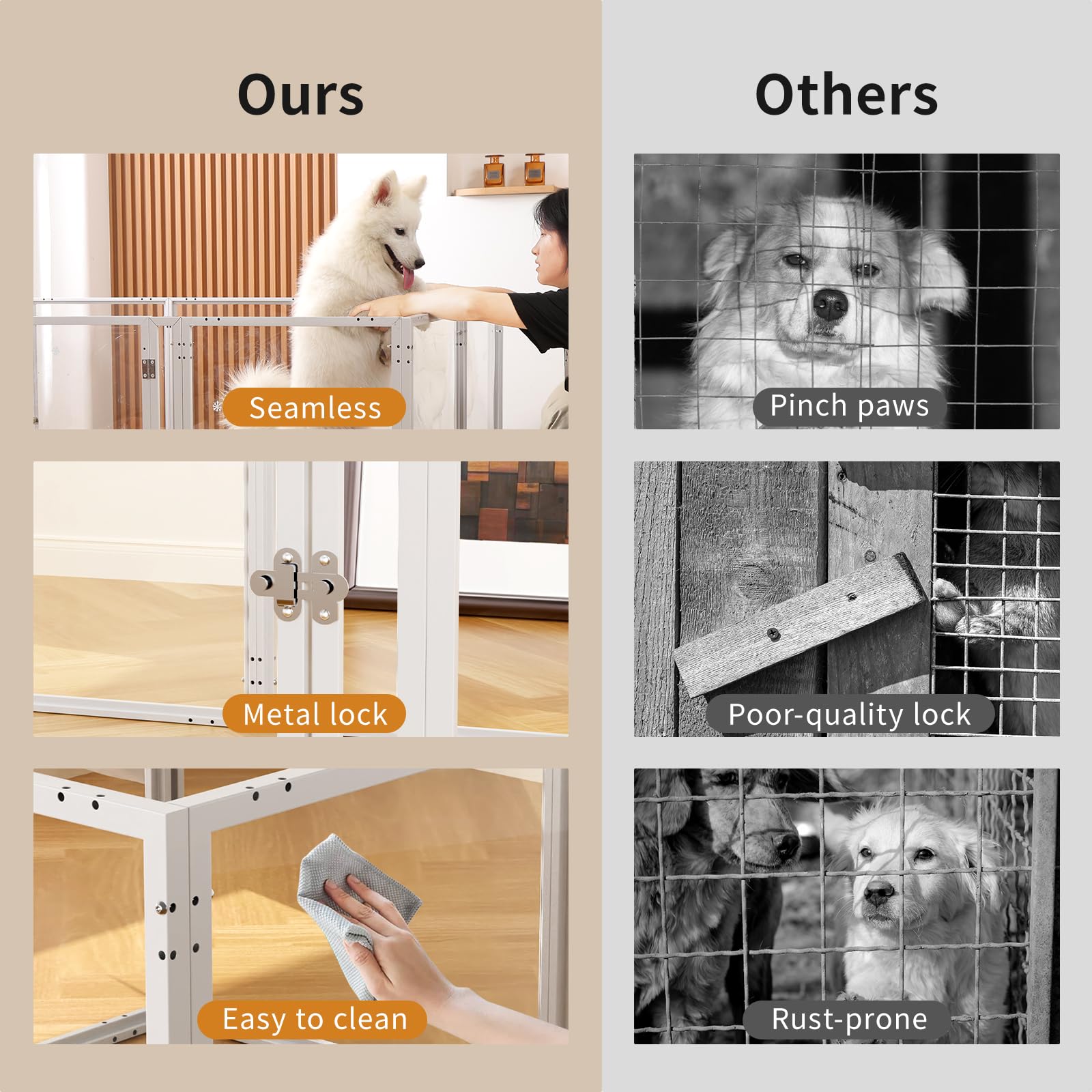 WSHPY puppy-safe design with rounded edges prevents scratches.