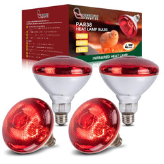 Wesome Lighting PAR38 red heat lamp for chicks in a warm brooder