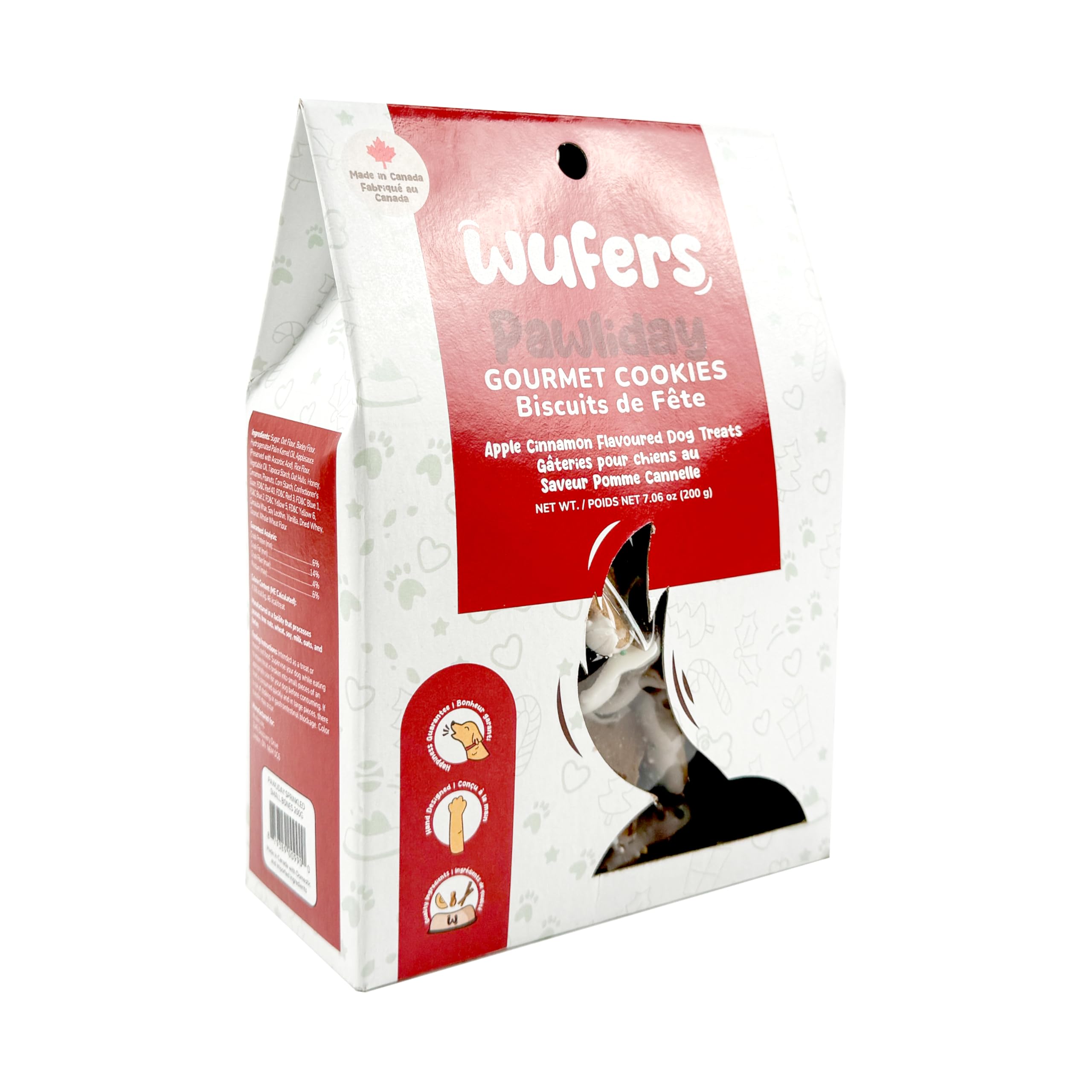 WÜFERS Pawliday yogurt icing detail shows a festive, dog-safe coating.