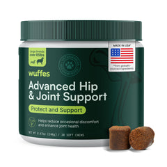 Wuffes Advanced Hip and Joint Chews in bag promote mobility for large dogs