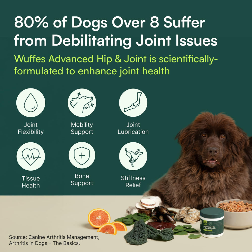Wuffes hip joint chews texture closeup, gentle on stomach and easy to take.