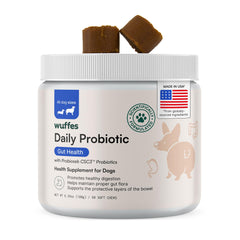Wuffes Daily Probiotic bottle with soft chews promotes digestive support for dogs