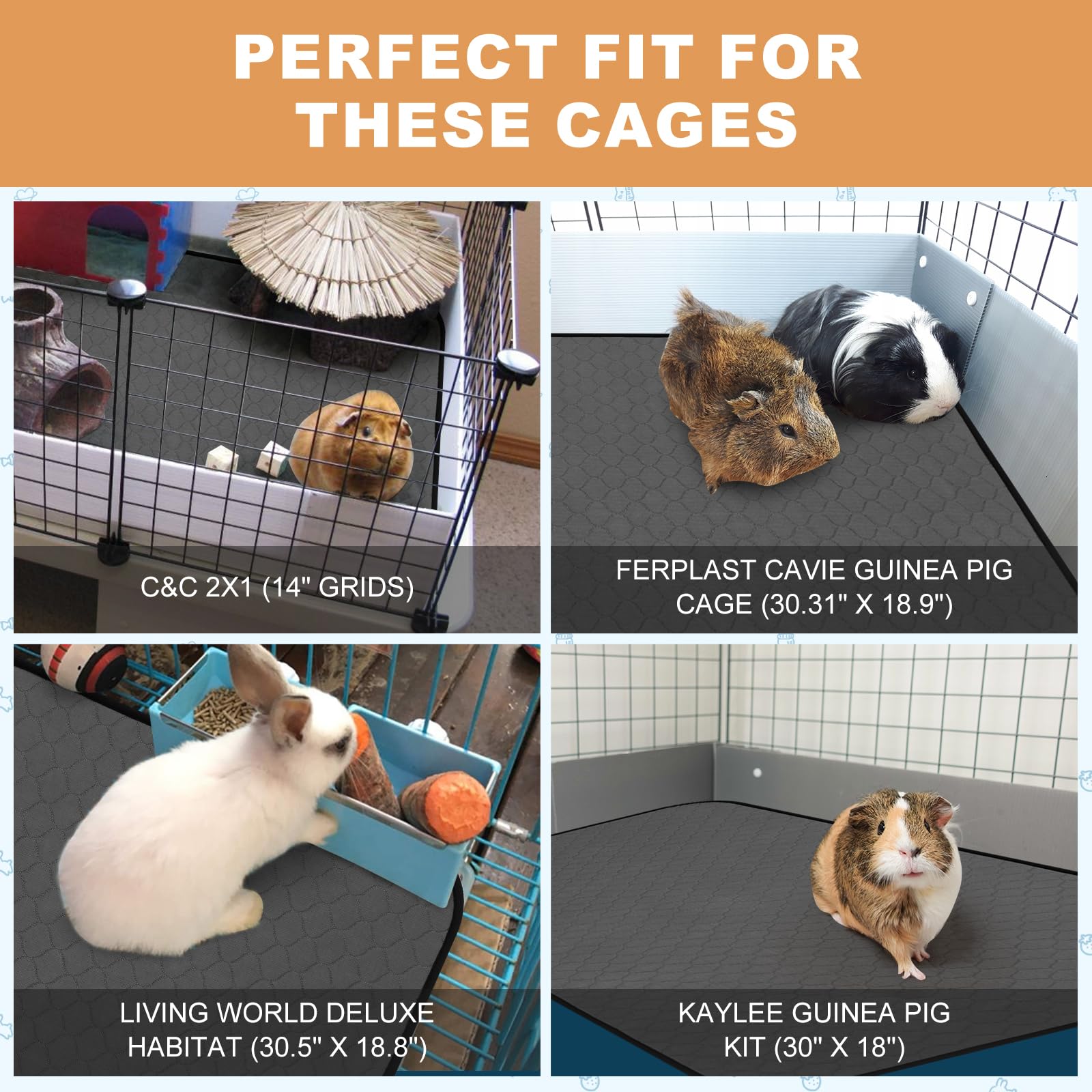 WUFFLYDRY dark gray liners resist staining while staying neat.