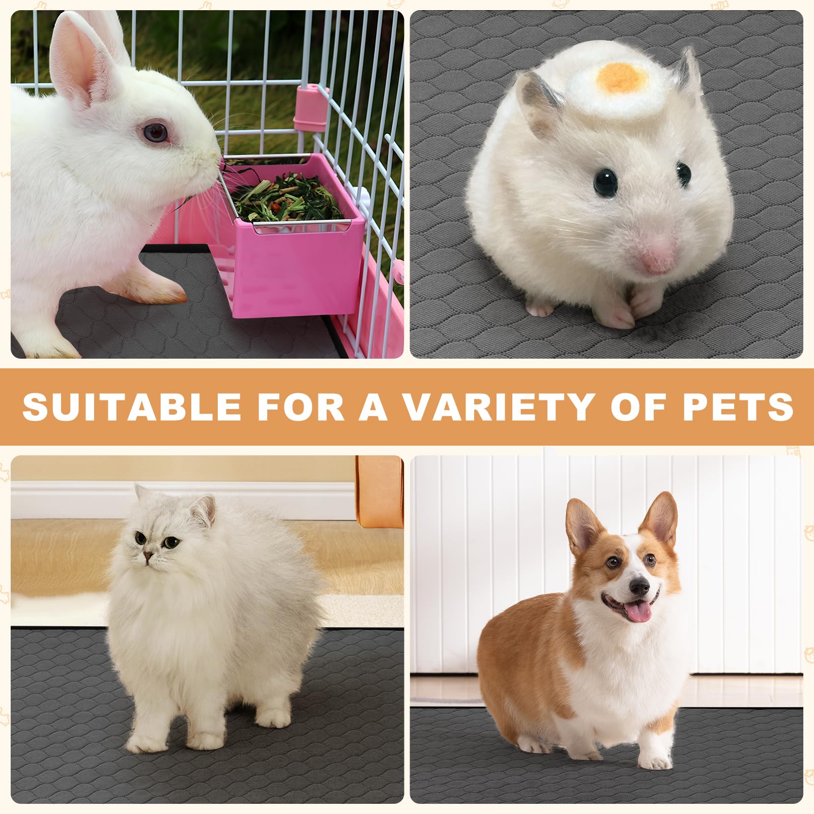 WUFFLYDRY liners suited for small pets like chinchillas and rabbits.