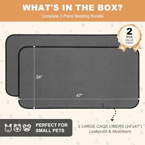 WUFFLYDRY waterproof TPU-backed pad prevents leaks in cages.