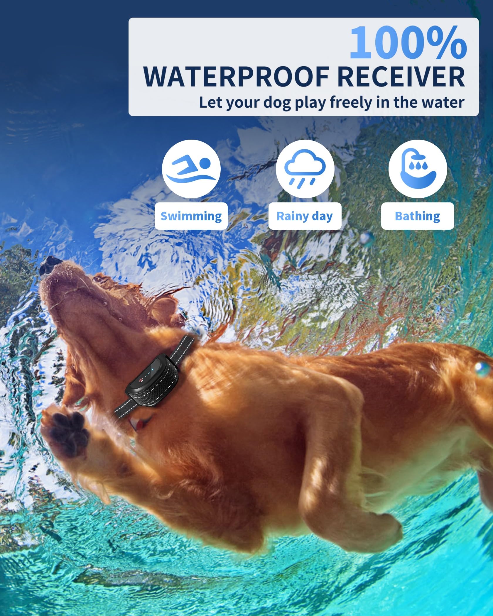 WUJ rechargeable collar with USB charging keeps training ready.