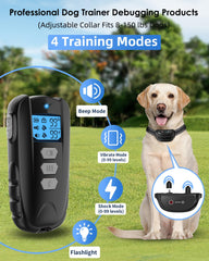 WUJ waterproof dog collar withstands rain and splashes during outdoor training.