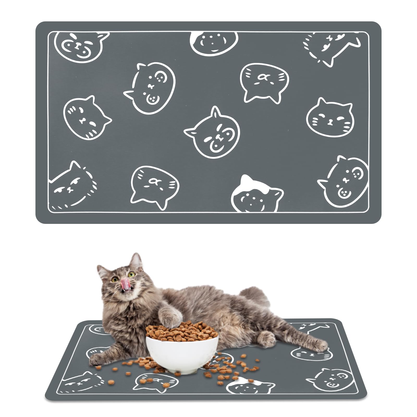 Wulitaotao absorbent pet feeding mat keeps spills contained and floors dry.