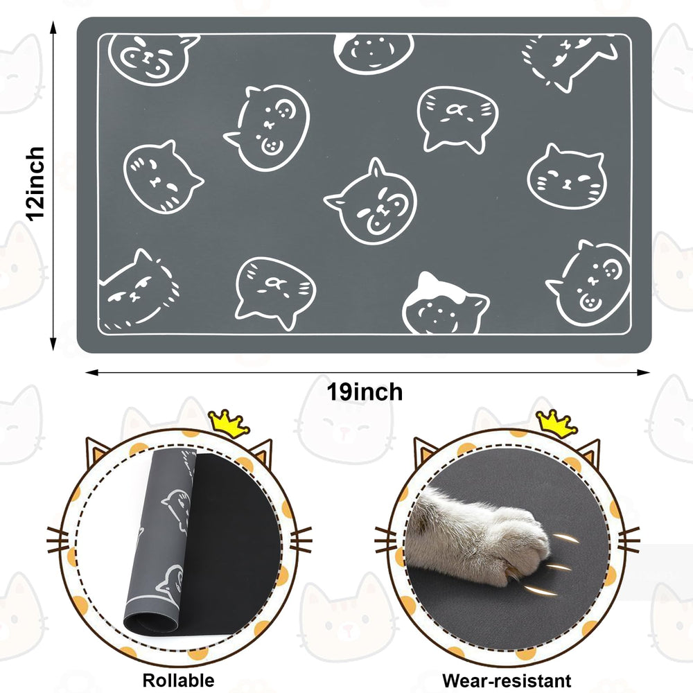 Wulitaotao anti-slip pet feeding mat stays in place during meals.