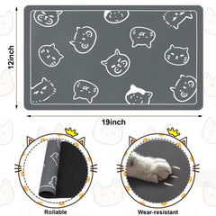 Wulitaotao anti-slip pet feeding mat stays in place during meals.