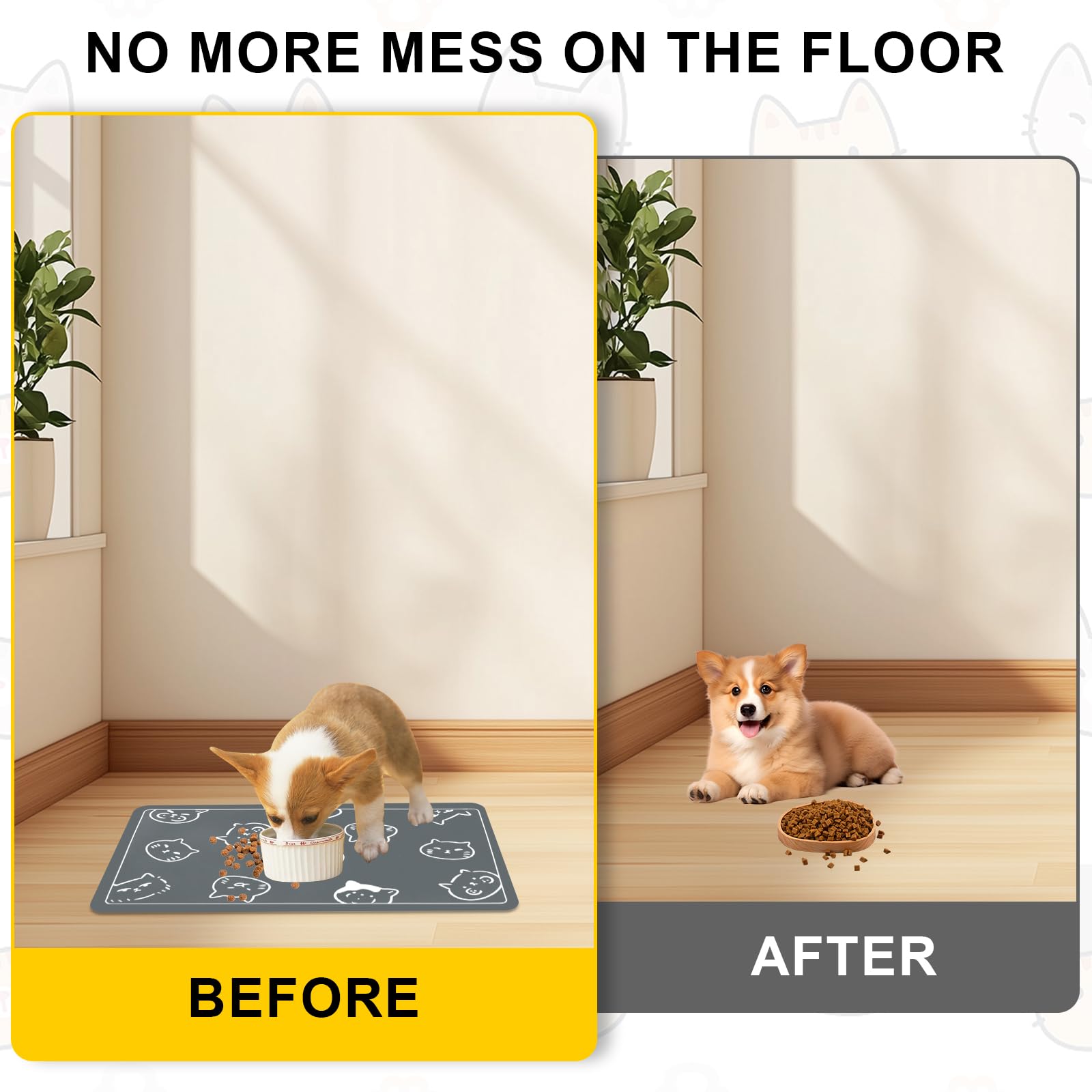 Wulitaotao durable pet feeding mat endures daily pet meals.