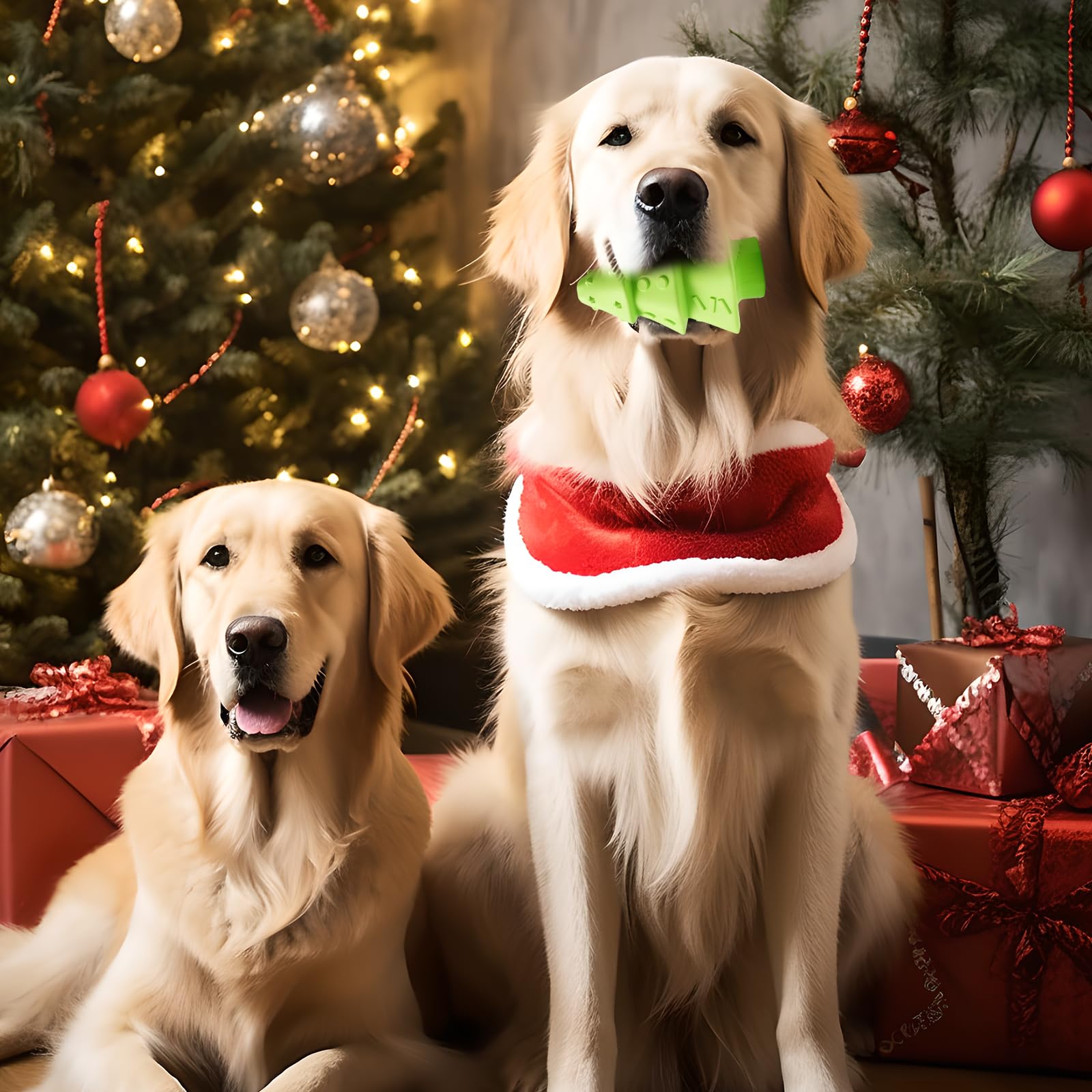 Wunive indestructible rubber dog toy exterior for powerful chewing sessions.