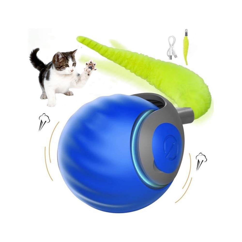 WUSSIO Speedy Tail 2.0 cat toy front view for indoor active play.