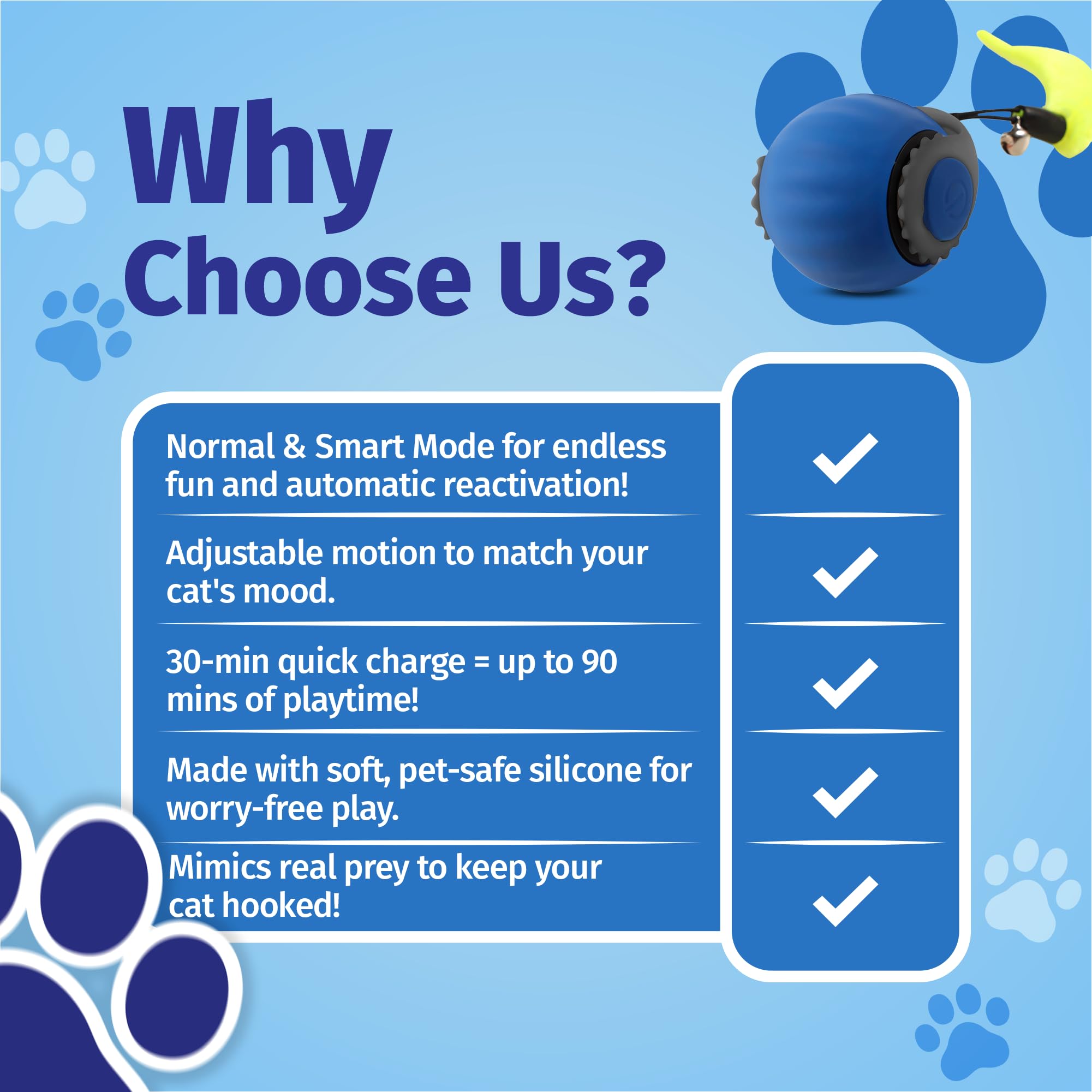 WUSSIO Speedy Tail 2.0 packaging suggests a thoughtful gift for cats.