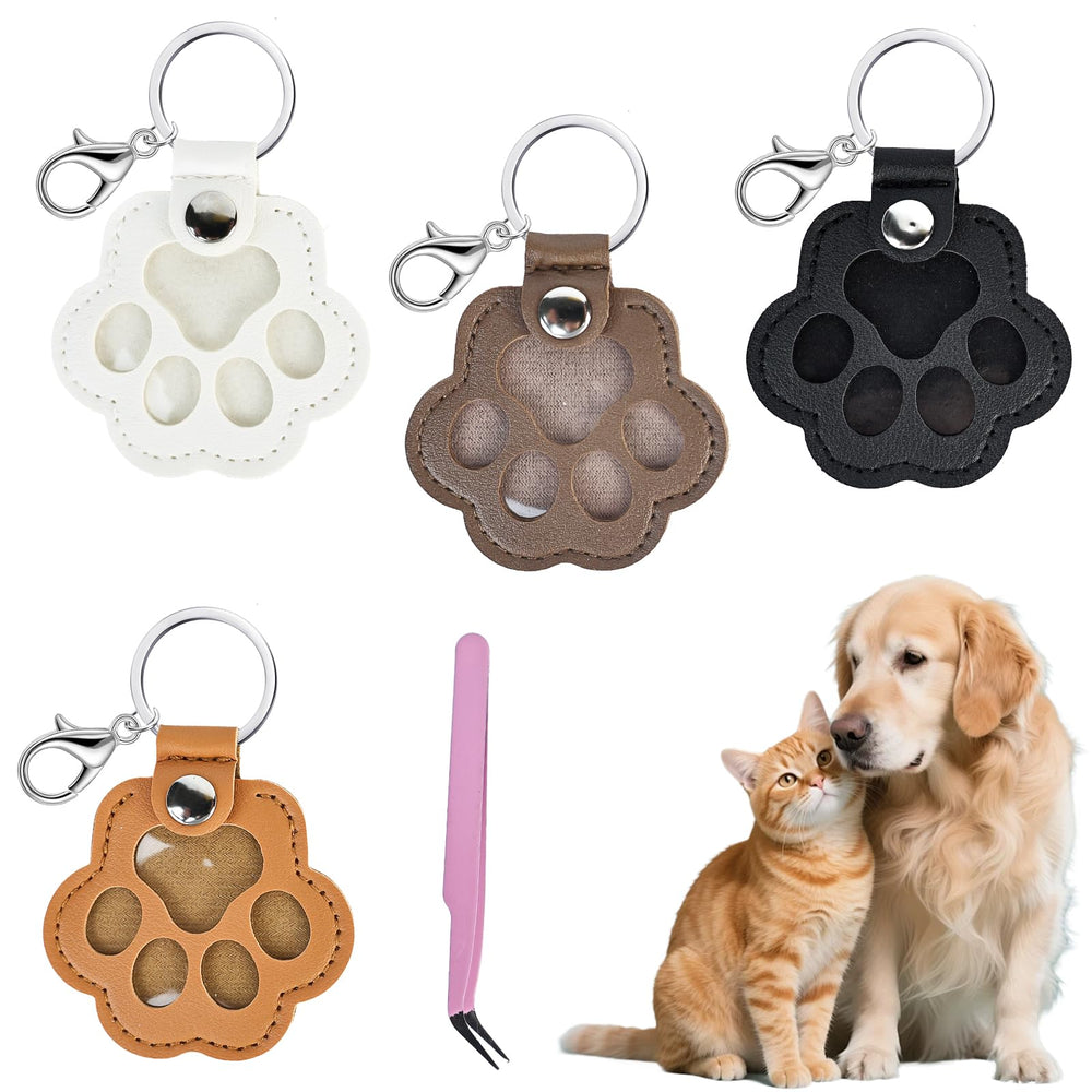 WVD dog hair keychain white with sealed fur storage keepsakes