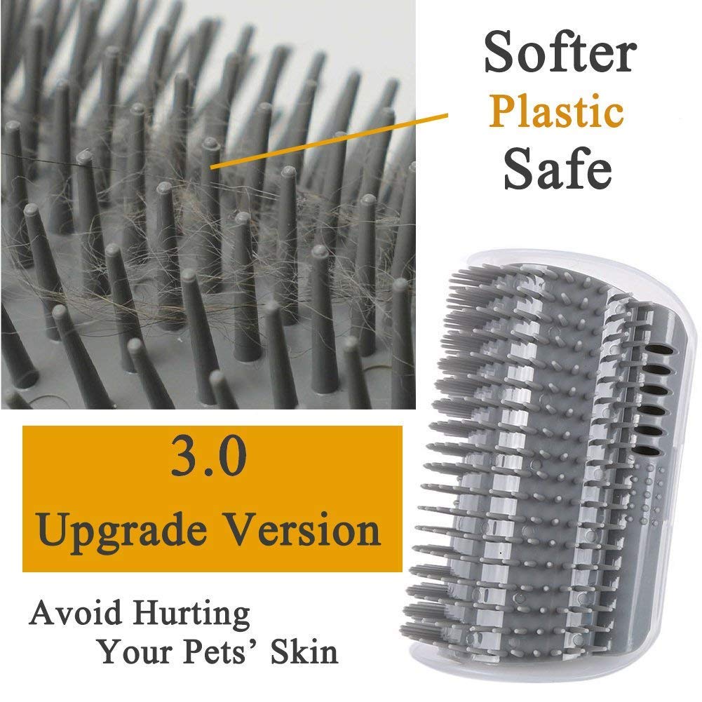 WWVVPET catnip pouch attracts cats during self grooming session, encouraging calm brushing