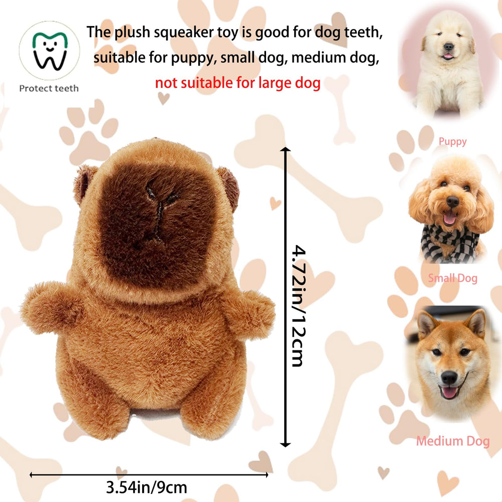 Wxcrsaz capybara plush with squeaker close-up for interactive play.