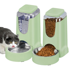 WyfKyd 2pack automatic cat feeder waterer set ready for hands-free pet meals.