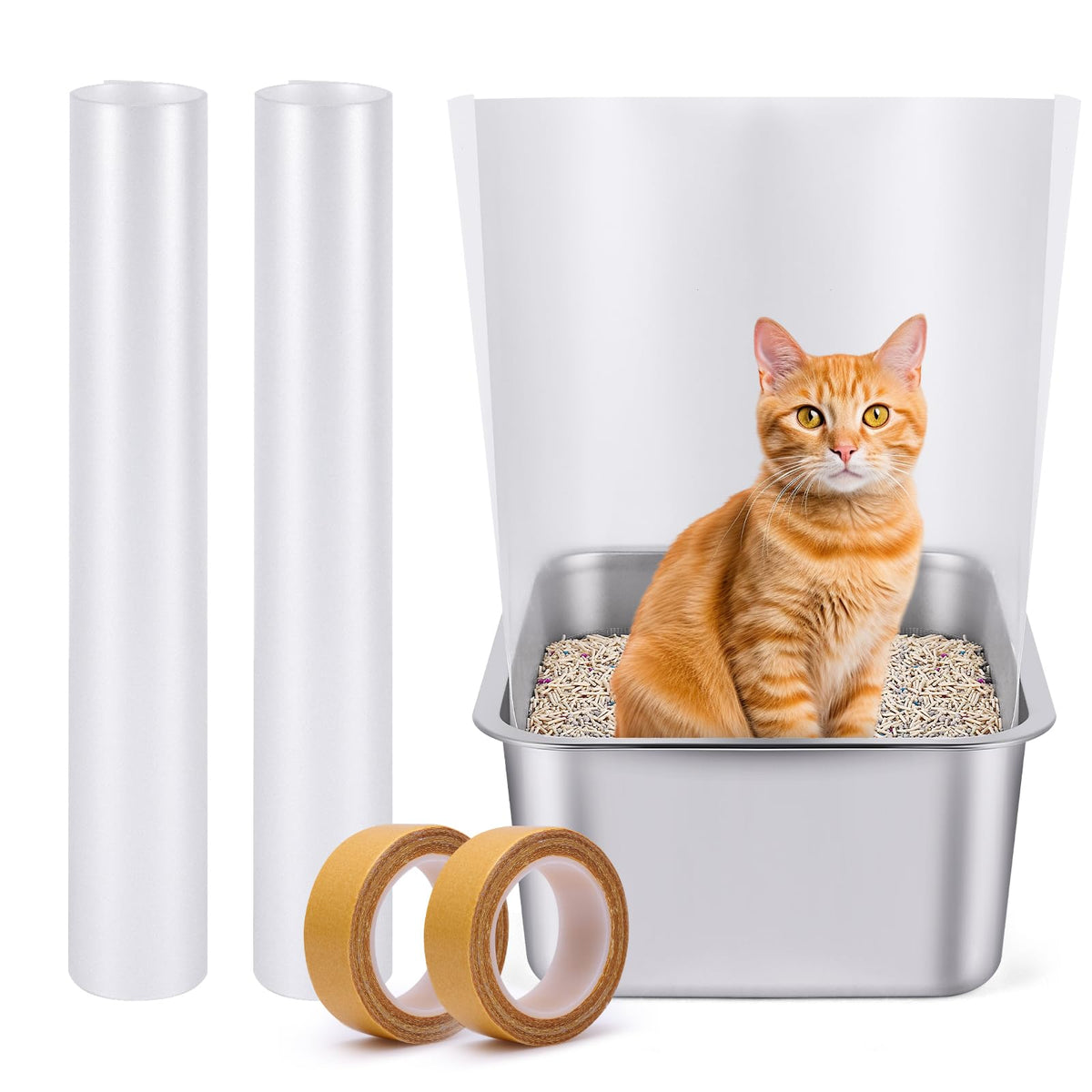WYLUNBI Cat Litter Box Pee Shield one-piece seamless design blocks leaks