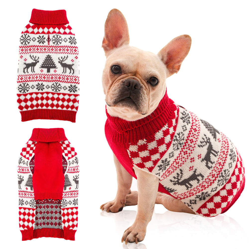 Wynignis Christmas dog sweater red sleeveless turtleneck keeps pups warm on winter walks