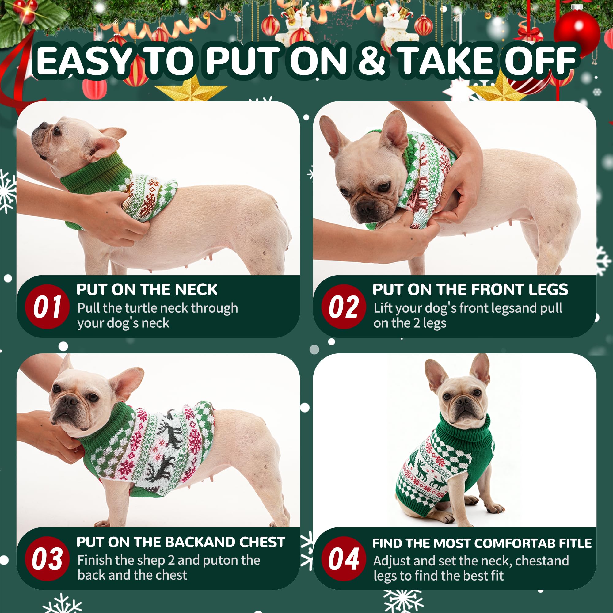 Wynignis size chart dog sweater helps you pick the perfect fit.