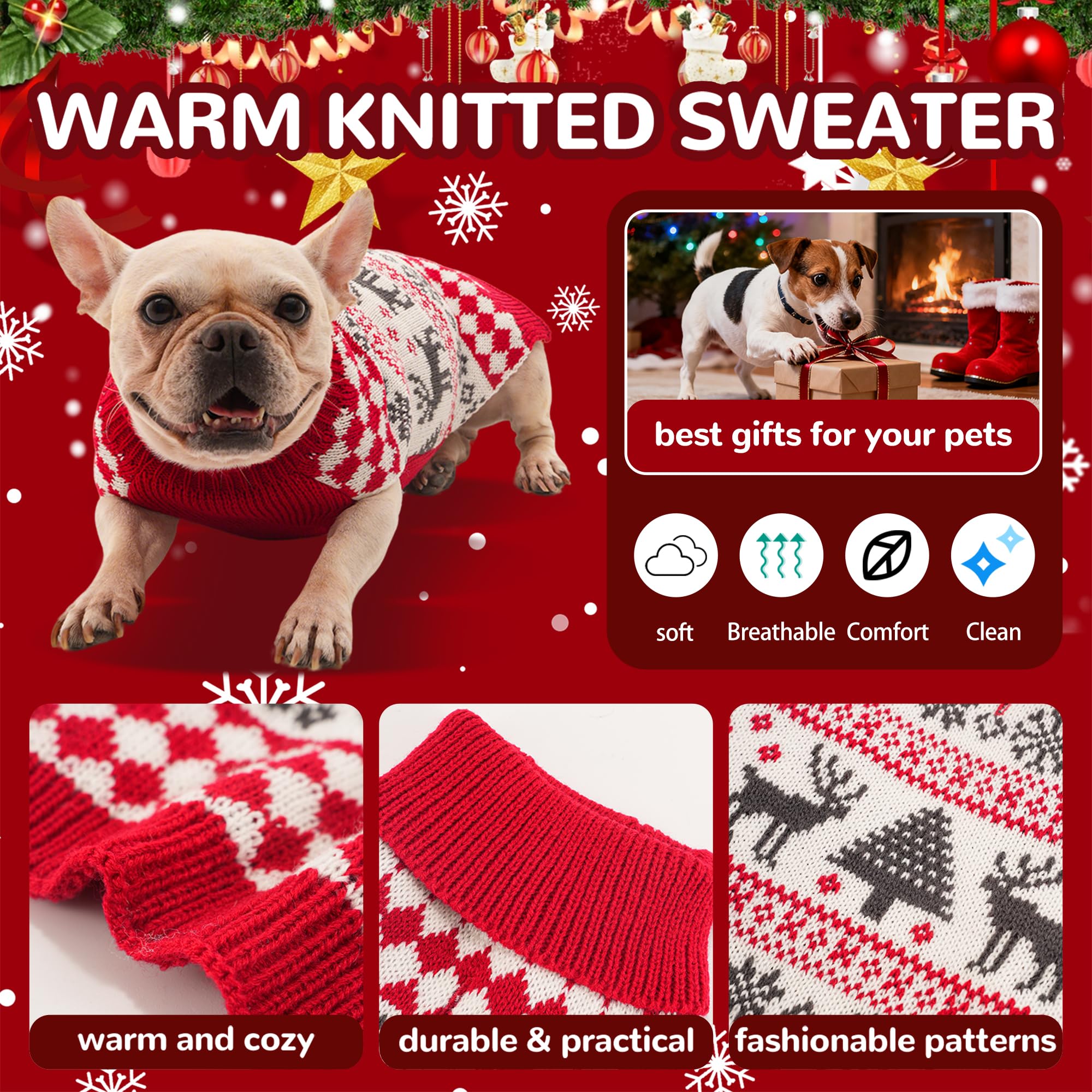 Wynignis warm acrylic-knit sweater for snow days and easy care