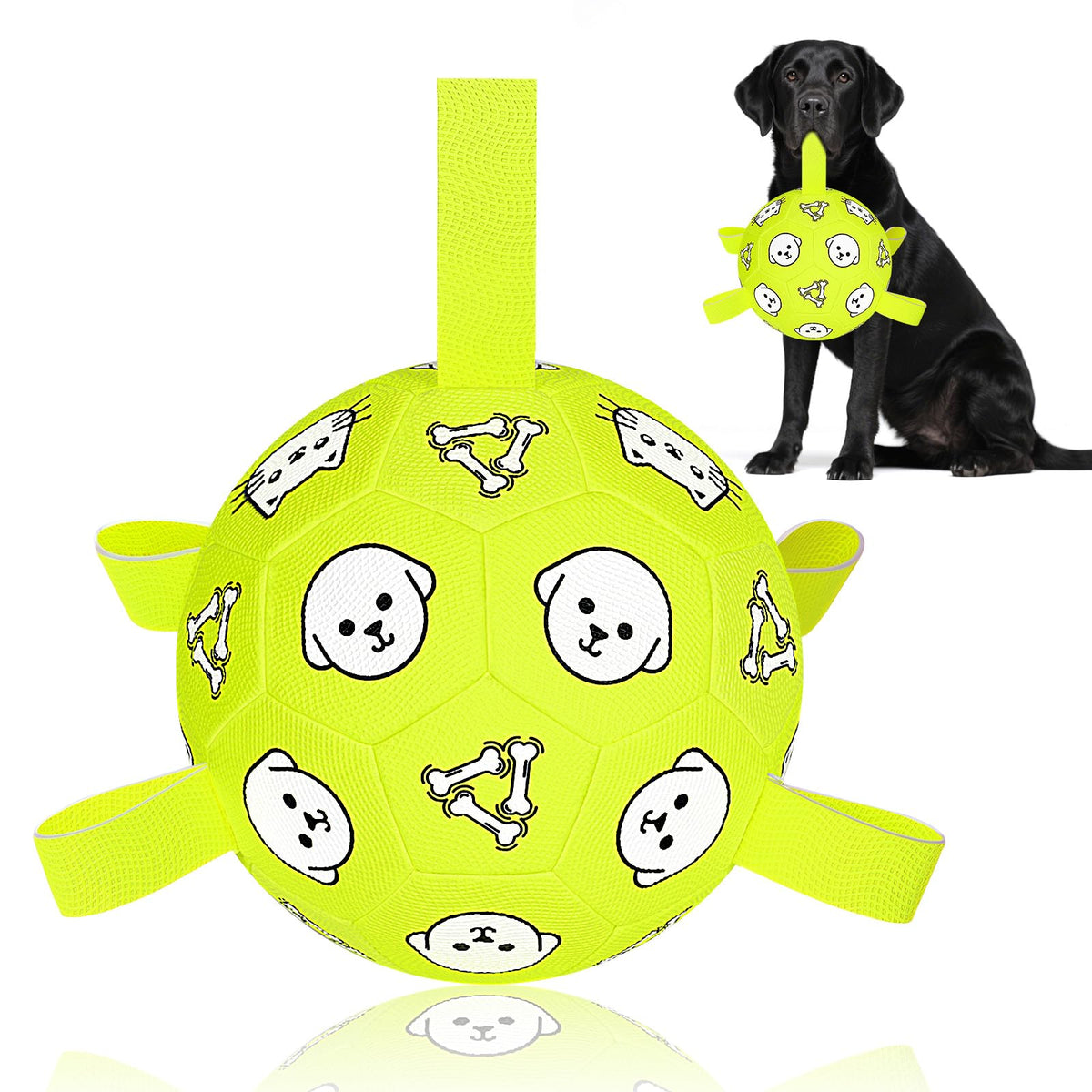 WYNTRIUM dog balls toy with grab tabs for easy fetch and tug