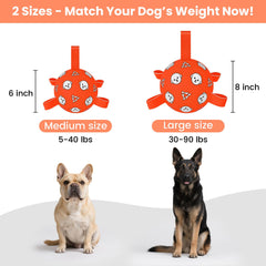 WYNTRIUM dog soccer ball strap-grab-tabs helps secure bite during fetch