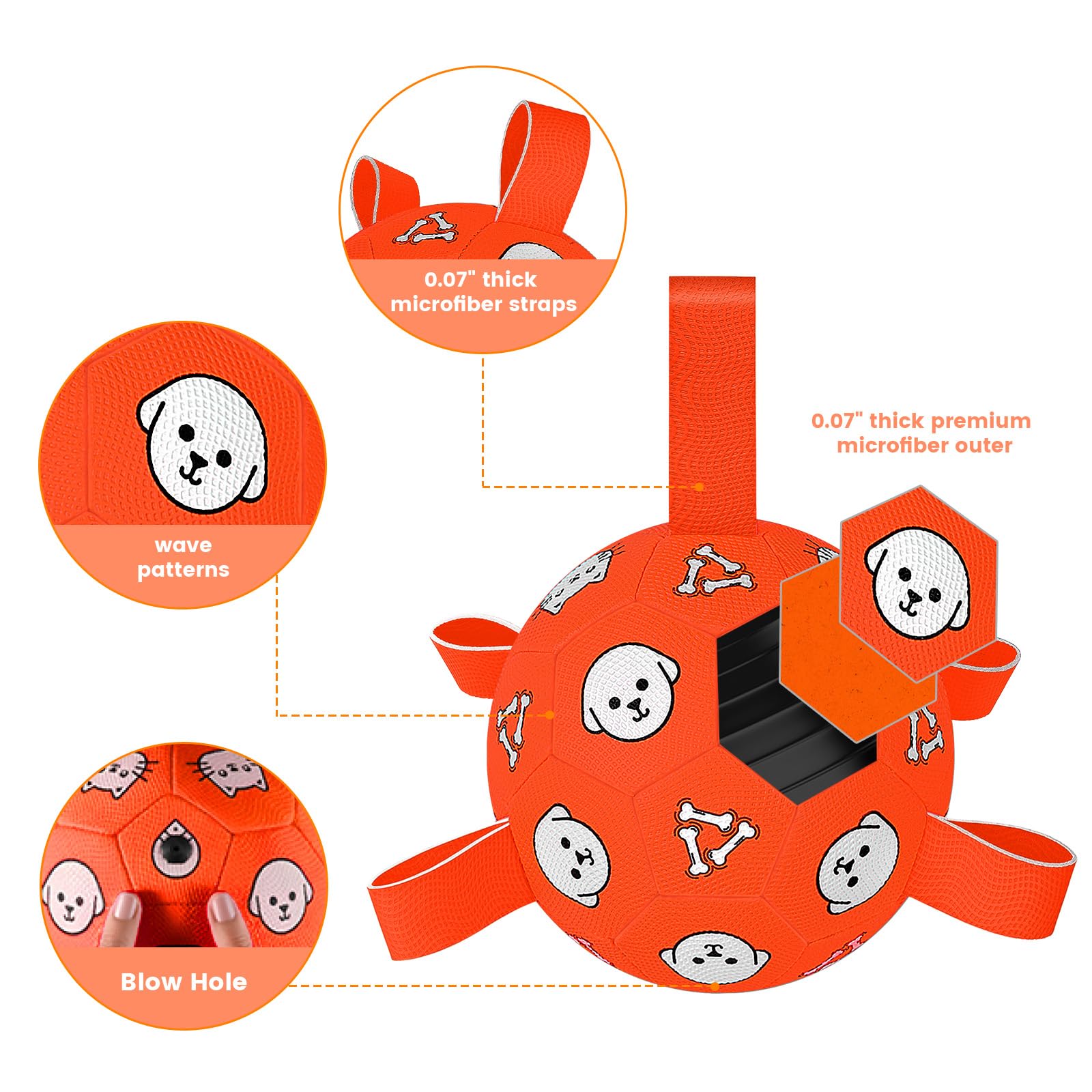 WYNTRIUM dog soccer ball water-floating enables pool or beach action