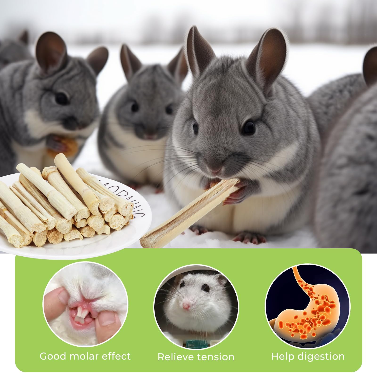 WYOMER Sweet Bamboo Chew Toy durable-wood sticks enable long-lasting nibbling