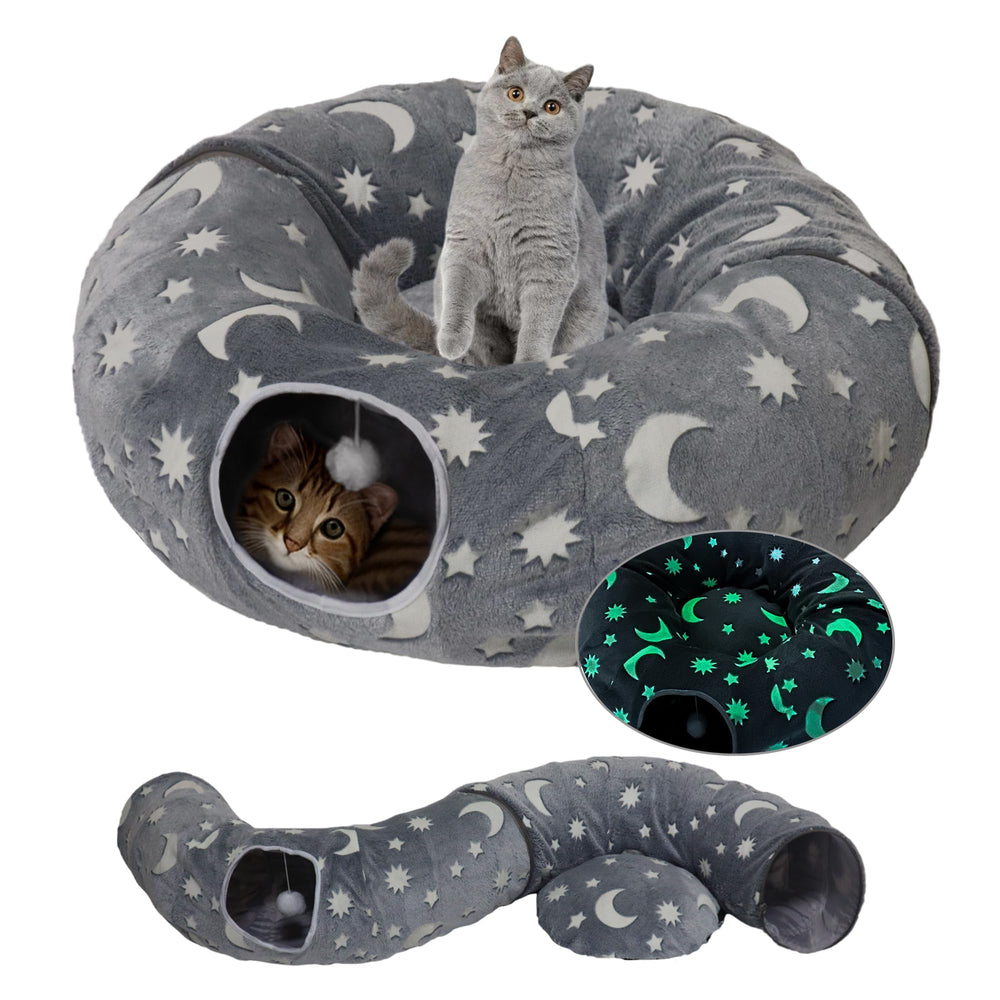 WYZJL cat tunnel bed circle-shape offers cozy play and nap space for indoor cats.