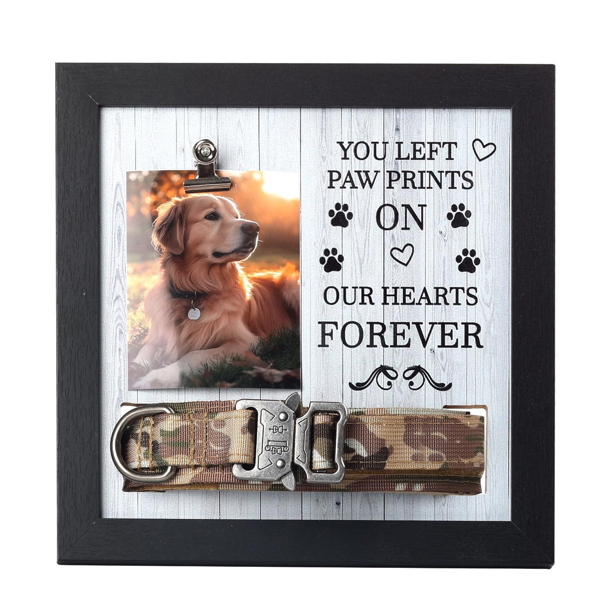 X-partner Pet Memorial Frame with collar hole keeps memories close