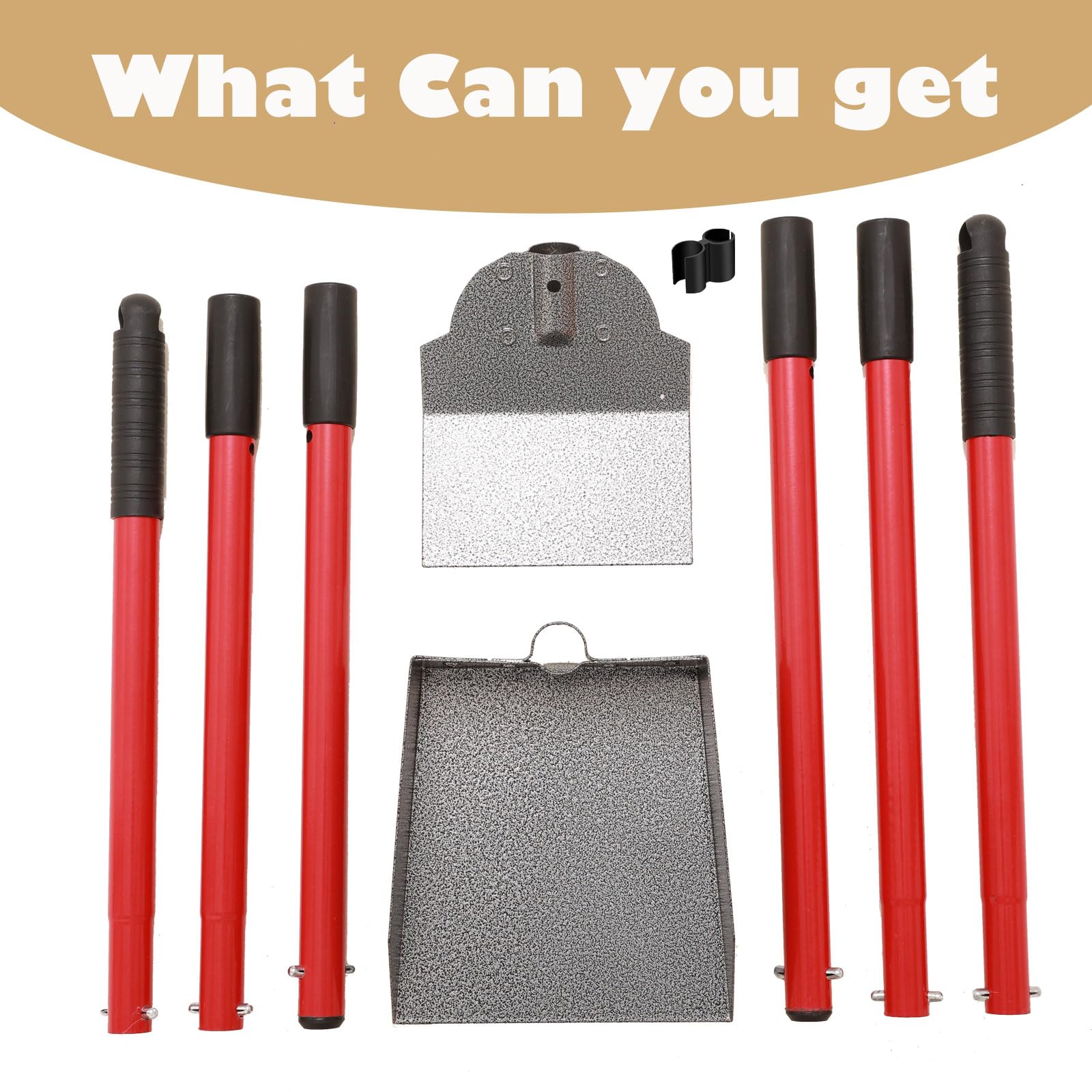 X-TECOKIT Pooper Scooper storage clips keep parts secure for travel.
