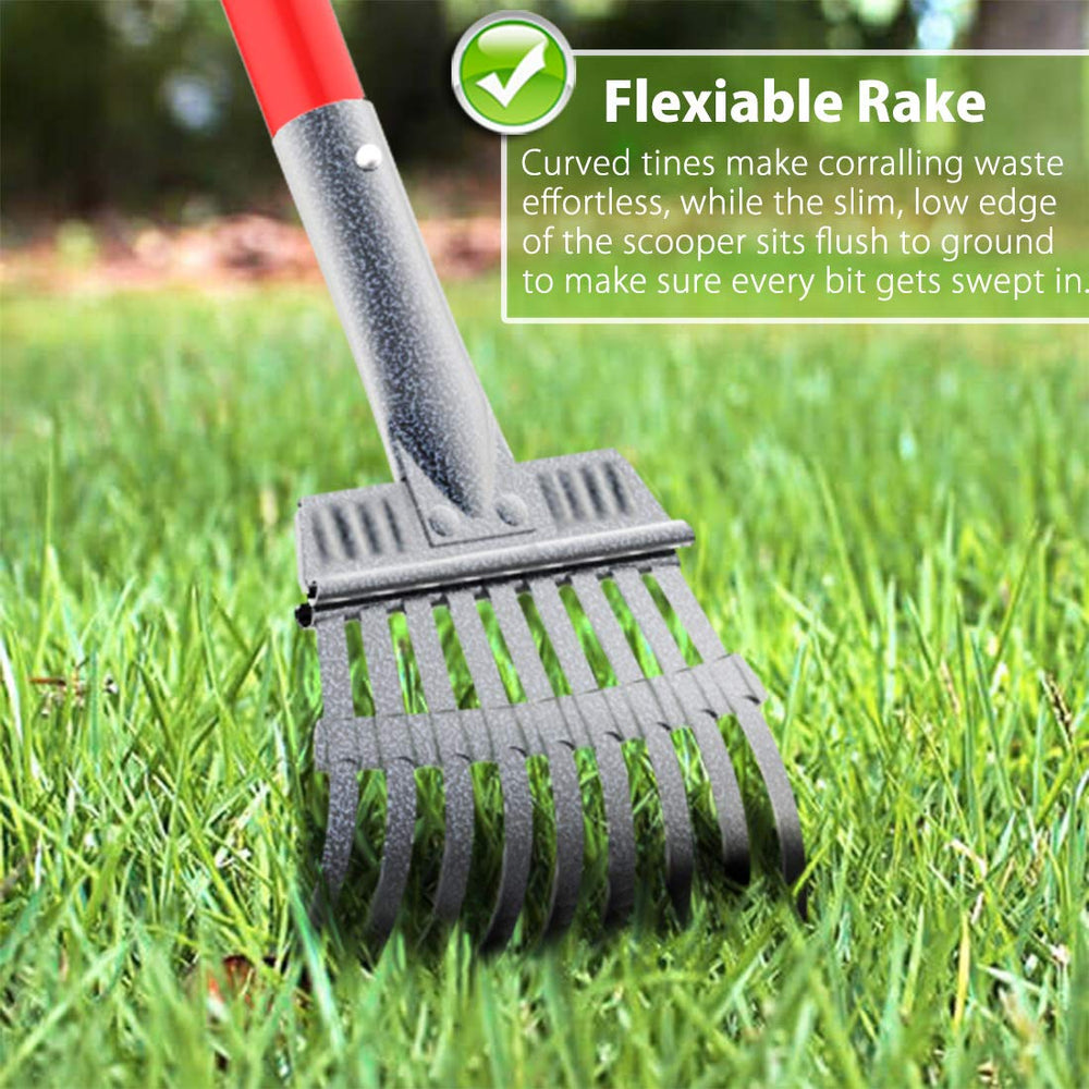 X-TECOKIT pooper scooper curved tines guide waste smoothly