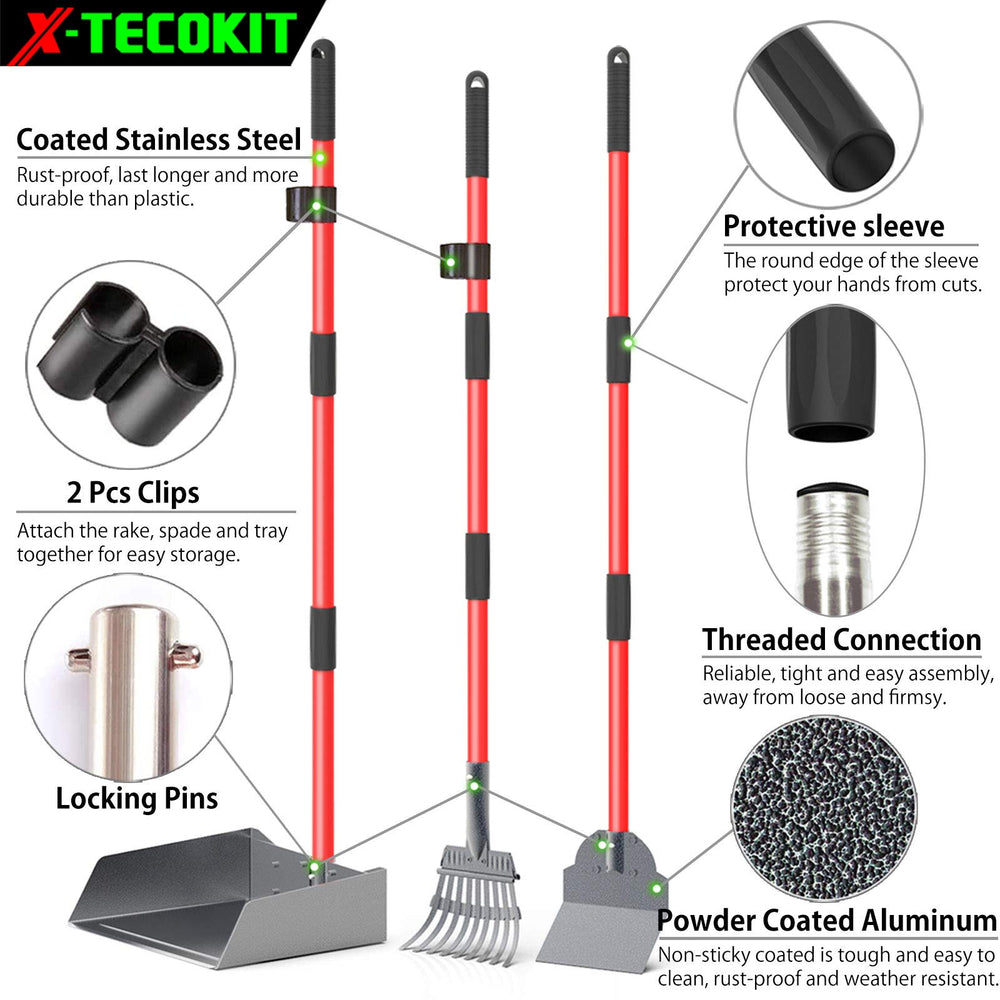 X-TECOKIT pooper scooper spade for hard surfaces simplifies cleaning