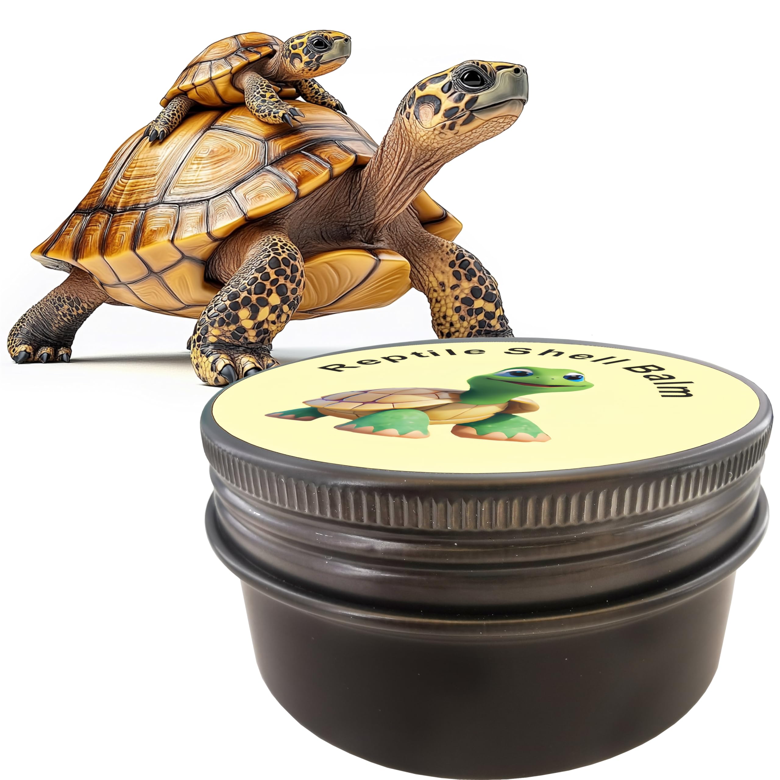 XANADU Tortoise Shell Care Balm routine-use illustration for terrarium care.
