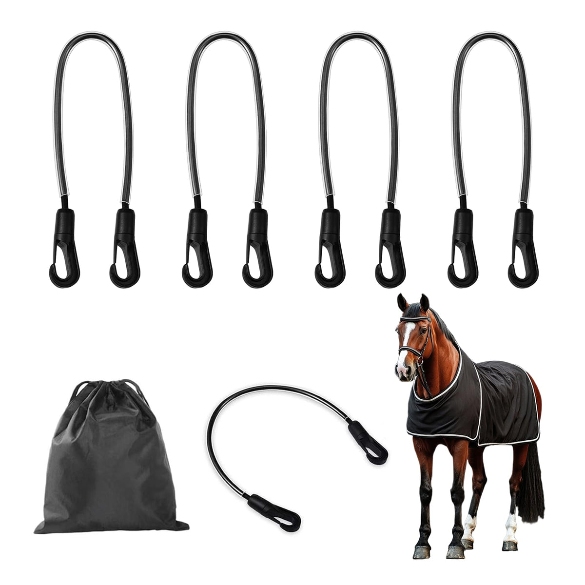 Xanadued 5pack horse blanket straps setup showing ready replacements for stable routines